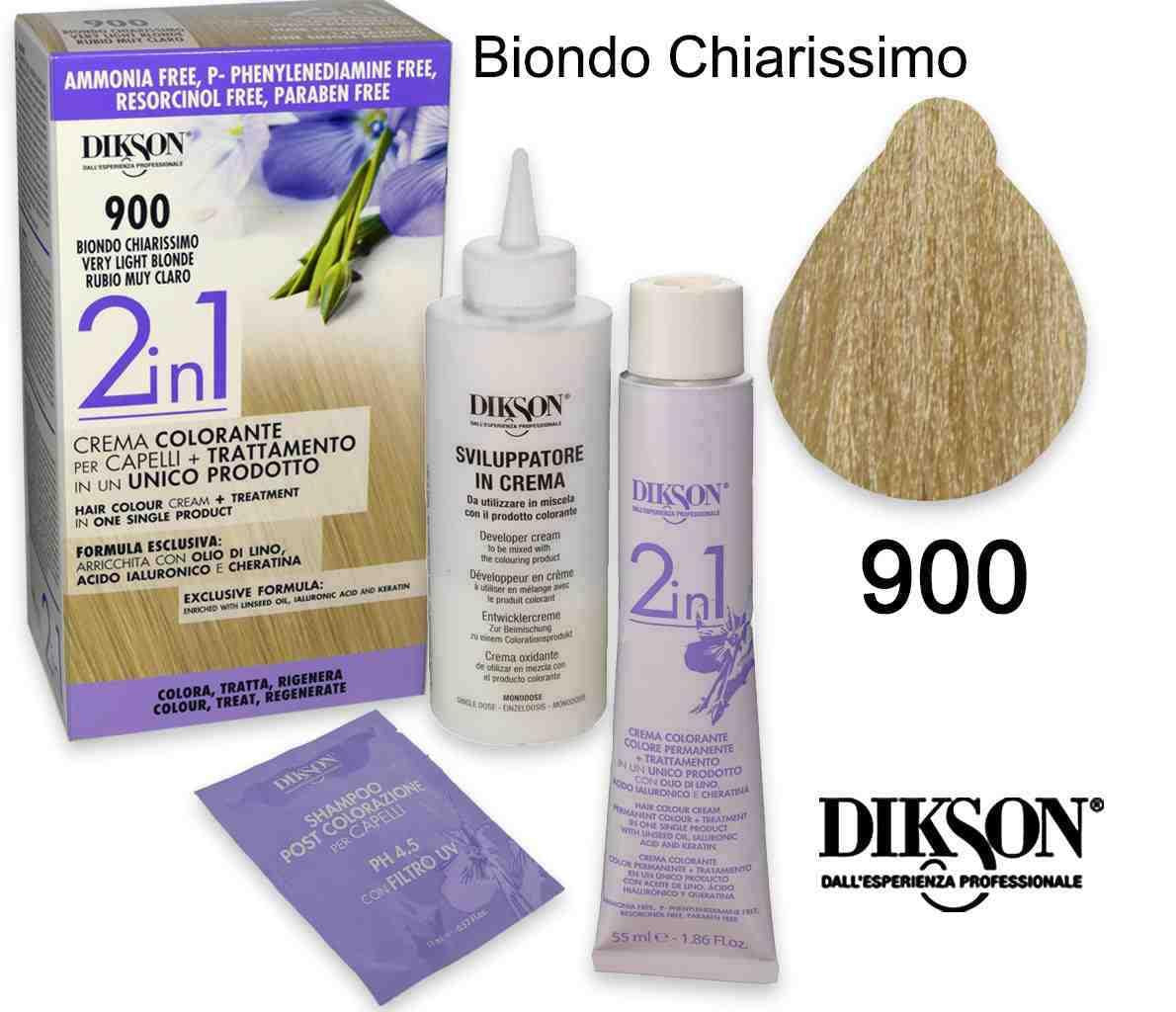 Dikson 2 in 1 crema color 900 biondo chiarissimo