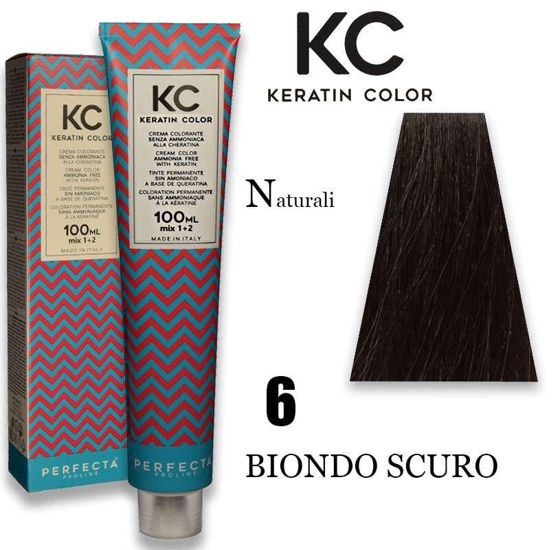 Kc keratin Tinta Capelli colorante senza ammoniaca n6 Biondo Scuro 100ml