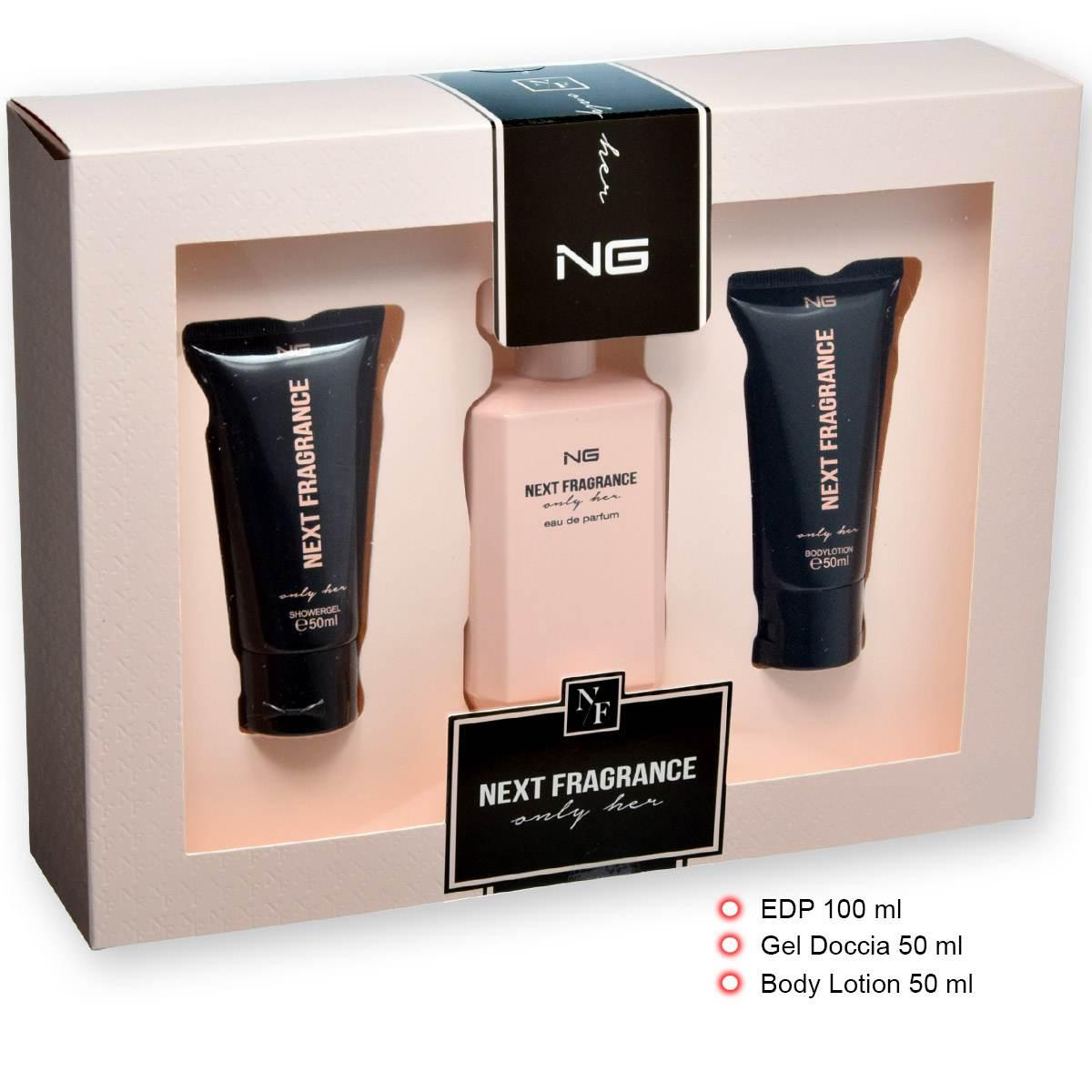 Ng next fragrances set edp 100 ml + shower gel 50 ml + body lotion 50 ml