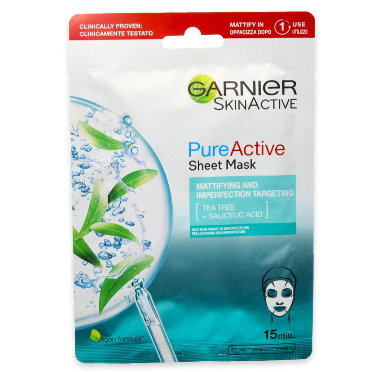 Garnier skin active maschera viso in tessuto pure opacizz.tea tree