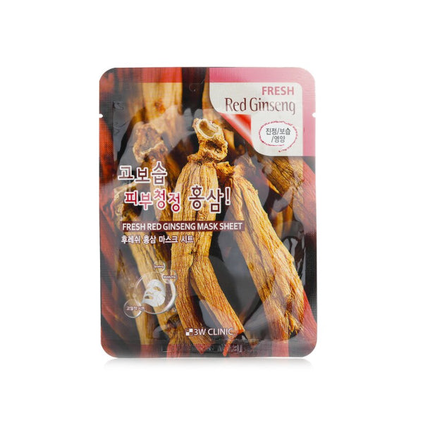Wholesale 3W Clinic - Fresh Red Ginseng Mask Sheet - 1pc | Carsha