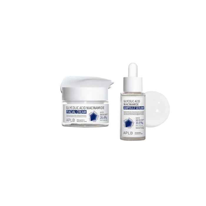 Wholesale APLB - Glycolic Acid Niacinamide Ampoule Serum - 40ml & Facial Cream - 55ml Set | Carsha