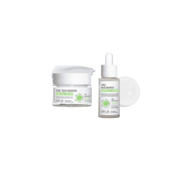 Wholesale APLB - Zinc Niacinamide Ampoule Serum - 40ml & Facial Cream - 55ml Set | Carsha