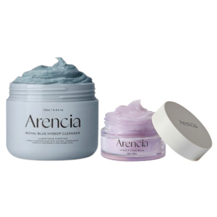Wholesale Arencia - Fresh Royal Blue Rice Mochi Cleanser - 120g & Hyssop Fume Balm - 30g Set | Carsha