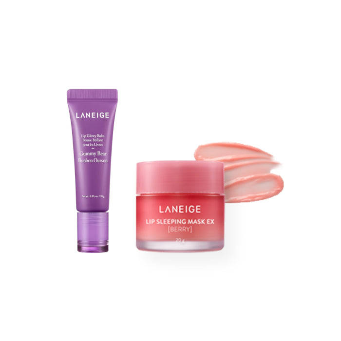 Wholesale LANEIGE - Lip Glowy Balm - 10g - Gummy Bear 1ea X Lip Sleeping Mask EX - 20g - Berry 1ea | Carsha