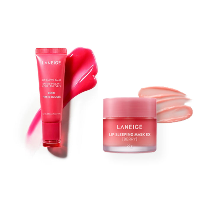 Wholesale LANEIGE - Lip Glowy Balm - 10g - Berry 1ea X Lip Sleeping Mask EX - 20g - Berry 1ea | Carsha