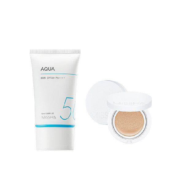 Wholesale Missha Aqua Sun X Magic Cushion Moist Up Medium Beige Set | Carsha