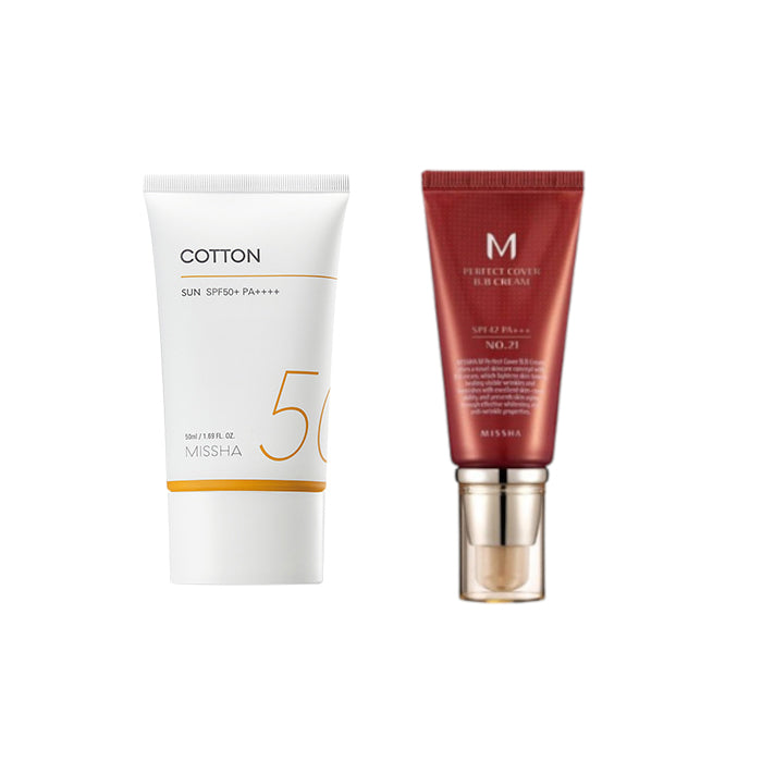 Wholesale Missha Cotton Sun X M Perfect Cover BB cream # 21 Set | Carsha