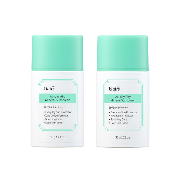 Wholesale Dear, Klairs - All-day Airy Mineral Sunscreen SPF50+ PA++++ Special Set - 35g*2ea | Carsha