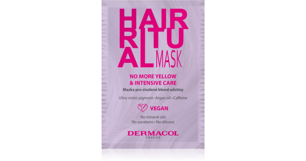 Dermacol Maschera rigenerante per capelli biondi freddi Ritual (No More Yellow & Intensive Care ) 15 ml