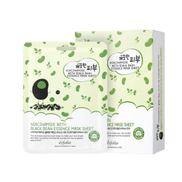 Wholesale esfolio - Pure Skin Niacinamide Black Bean Essence Mask Sheet - 25ml *10pcs | Carsha