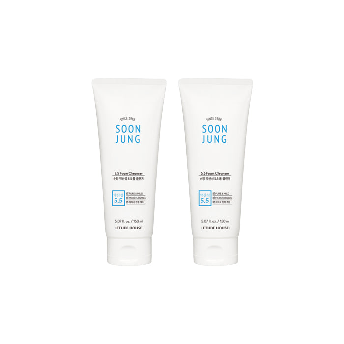 Wholesale ETUDE - Soon Jung 5.5 Foam Cleanser - 150ML - White 2ea Set | Carsha