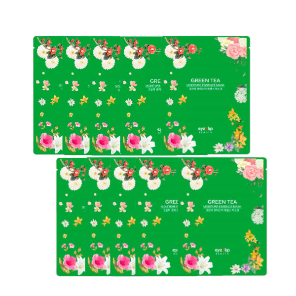 Wholesale EYENLIP - Moisture Essence Mask - 10pcs - Green Tea | Carsha