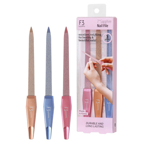 Wholesale F3 SYSTEMS - Sapphire Nail Files - 1set - Metallic Color | Carsha