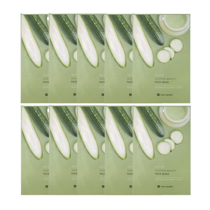 face republic Sleeping Beauty Face Mask - 23ml - Hydrating Cucumber Extract (10ea) Set