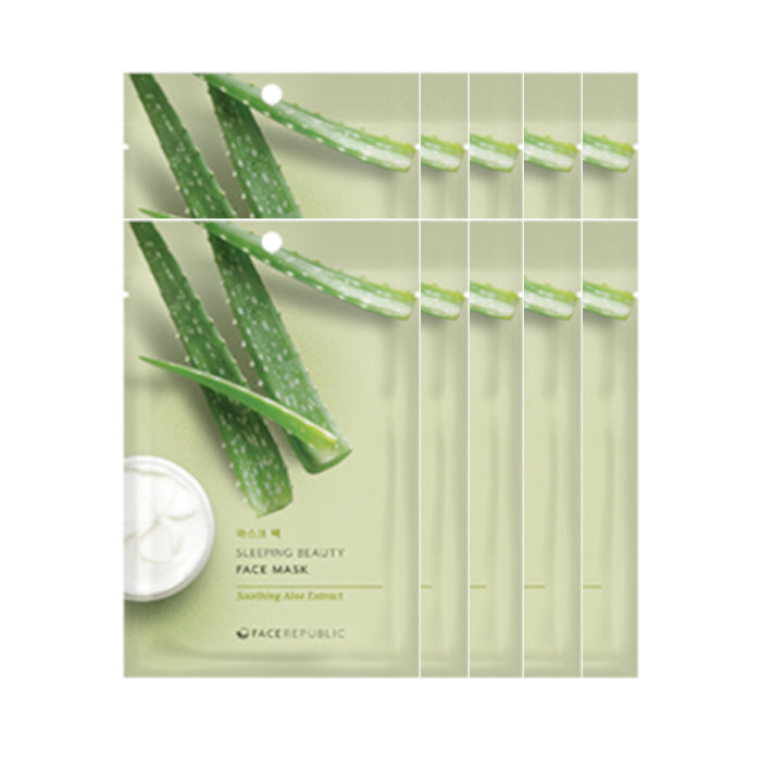 face republic Sleeping Beauty Face Mask - 23ml - Soothing Aloe Extract (10ea) Set