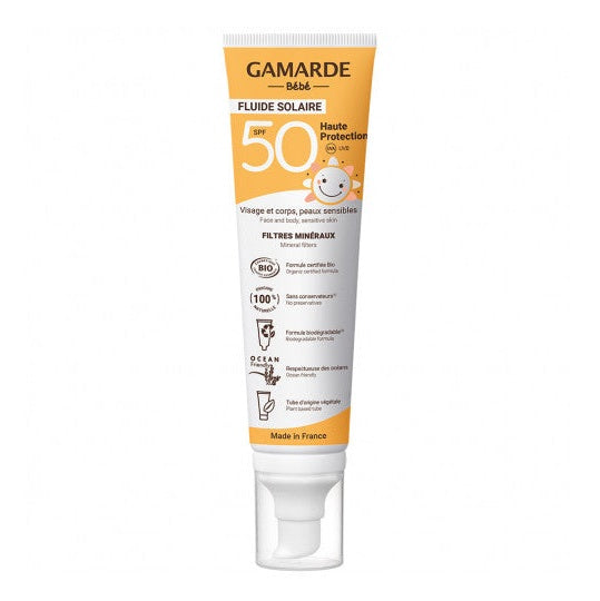 Wholesale Gamarde Baby - Fluido Solare SPF50 - Viso & Corpo, Pelle sensibile - BIO 100 ml | Carsha