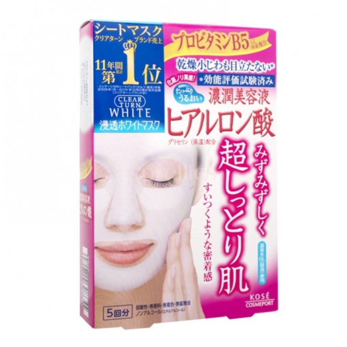 Wholesale Kose - Clear Turn White Hyaluronic Acid Mask - 5 sheets | Carsha