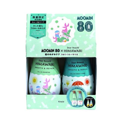 Wholesale Kracie - Moomin x Dear Beaute HIMAWARI Smooth & Repair Shampoo & Conditioner Pair Set - 500ml + 500g | Carsha