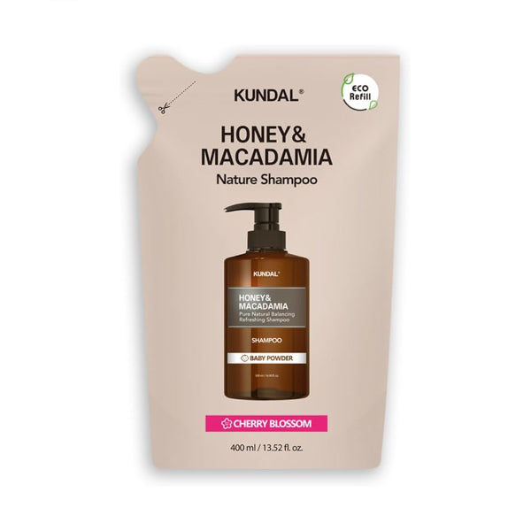 Wholesale KUNDAL - Honey & Macadamia Nature Shampoo - Refill Pack - 400ml - Cherry Blossom | Carsha