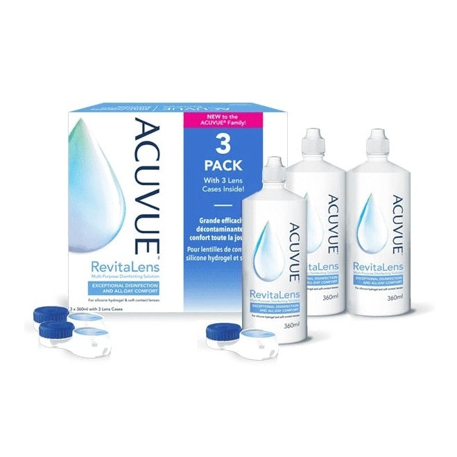 Wholesale Acuvue RevitaLens Soluzione Multifunzione 3x360ml Lotto × 3 | Carsha