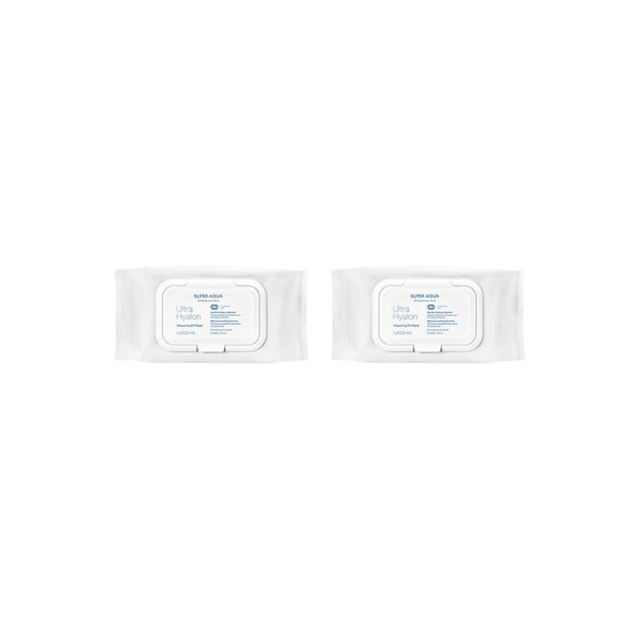 Wholesale MISSHA - Super Aqua Ultra Hyalron Cleansing Oil Wipes Jumbo Size - 1pack 70pcs 2ea Set | Carsha