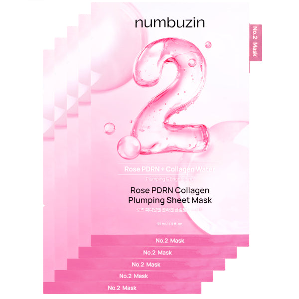 Wholesale numbuzin - No.2 Rose PDRN Collagen Plumping Sheet Mask - 5ea | Carsha
