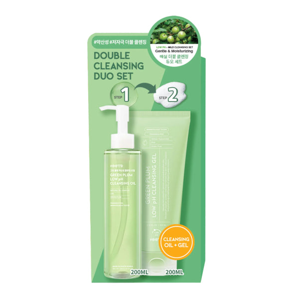 Wholesale OOTD - Green Plum Low pH Double Cleansing Duo Set - 200ml + 200ml | Carsha