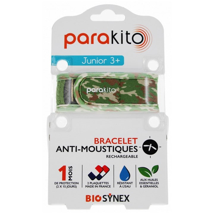 Braccialetto repellente per zanzare ricaricabile Parakito Junior 3+ Camouflage