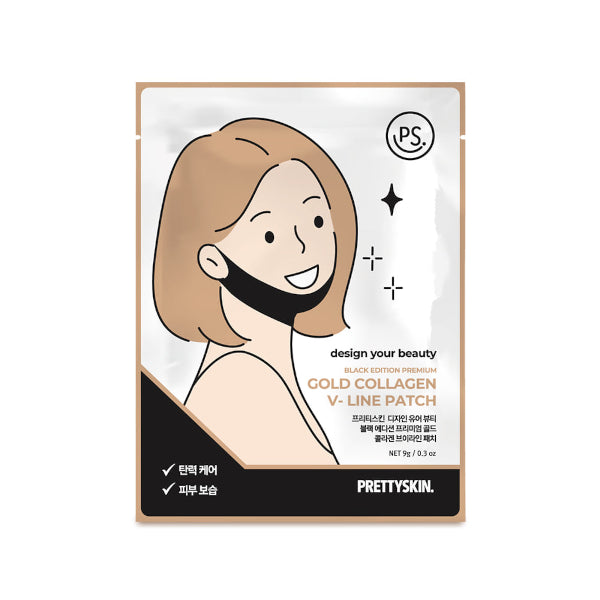 Wholesale PRETTYSKIN - Black Edition Premium Gold Collagen V-Line Patch - 9g | Carsha