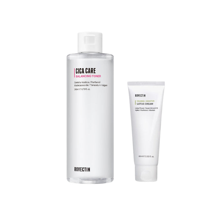 Wholesale ROVECTIN - Cica Care Purifying Toner - 260ml 1ea + Calming Lotus Cream New Version - 60ml 1ea Set | Carsha