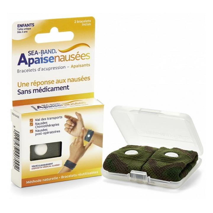 Sea-Band ApaiseNausea Bracciali Agopressione Bambini x2 Verde