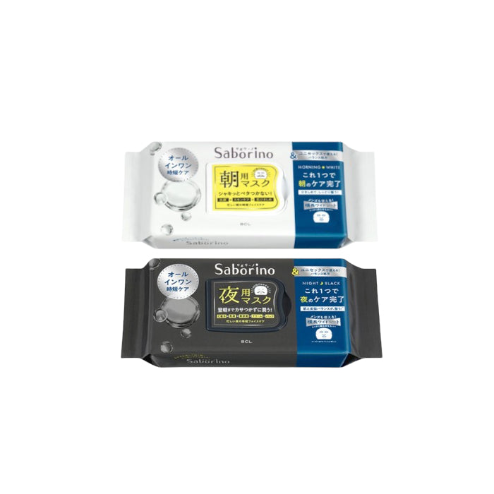 Wholesale BCL - Saborino Morning Mask - 32 pc - Morning White 1ea & BCL - Saborino Good Night Mask - 32 pc - Night Black 1ea | Carsha
