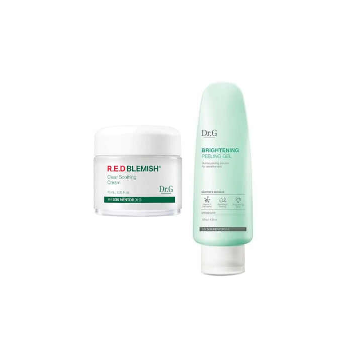 Wholesale Dr.G - R.E.D Blemish Clear Soothing Cream - 70ML - 70ml - White 1ea + Brightening Peeling Gel New - 120g 1ea set | Carsha