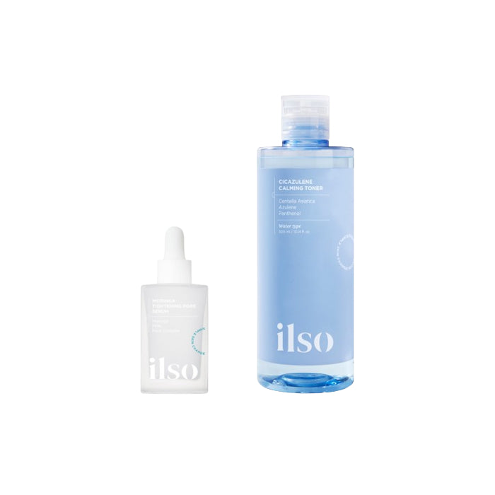 Wholesale ILSO - Moringa Tightening Pore Serum - 30ml + Cicazulene Calming Toner - 300ml Set | Carsha