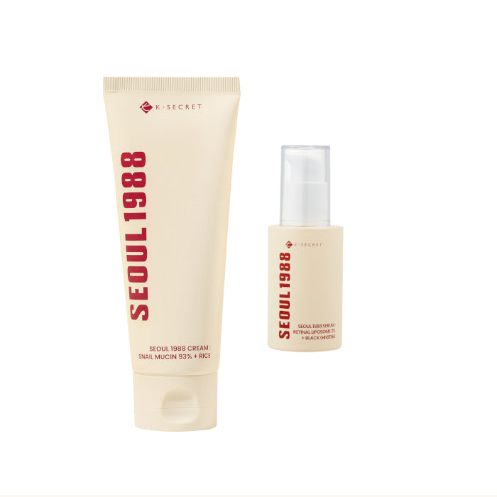 Wholesale KSECRET - SEOUL 1988 Serum : Retinal Liposome 2% + Black Ginseng - 30ml 1ea + Cream : Snail Mucin 93% + Rice - 100ml 1ea Set | Carsha
