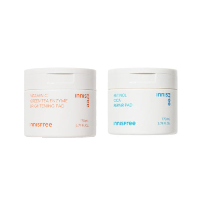 Wholesale LANEIGE innisfree - Vitamin C Green Tea Enzyme Brightening Pad - 60 Sheets / 170ml 1ea X Retinol Cica Repair Pad - 60 Sheets | Carsha