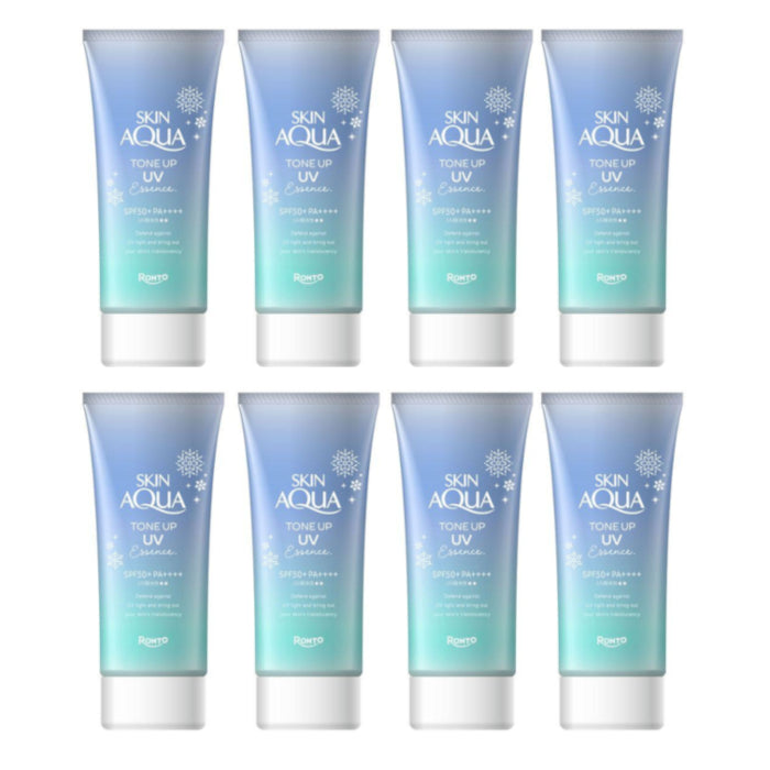 Wholesale Rohto Mentholatum Skin Aqua Tone Up UV Essence SPF50+ PA++++80gBlue 8ea Set | Carsha