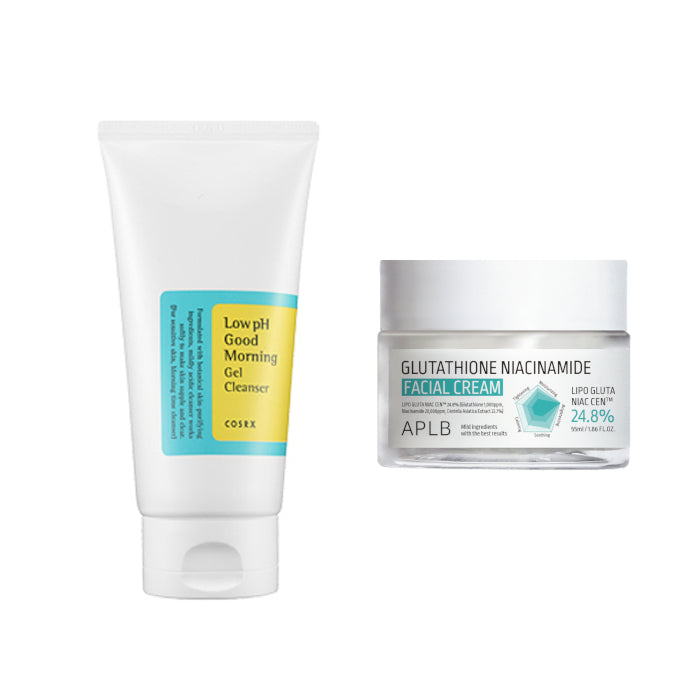 Wholesale COSRX - Low pH Good Morning Gel Cleanser - 150ml + APLB - Glutathione Niacinamide Facial Cream - 55ml Set | Carsha