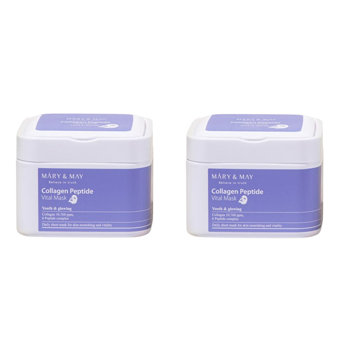 Wholesale Mary&May - Collagen Peptide Vital Mask - 30pcs/400g 2ea Set | Carsha