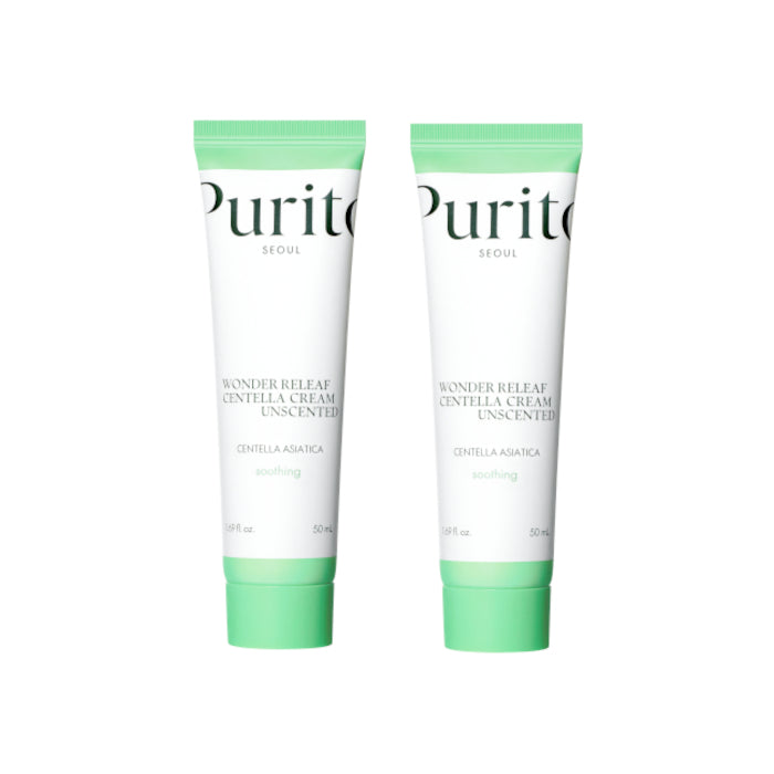 Wholesale DEAL Purito SEOUL - Wonder Releaf Centella Cream Unscented - 50ml 2ea Set | Carsha