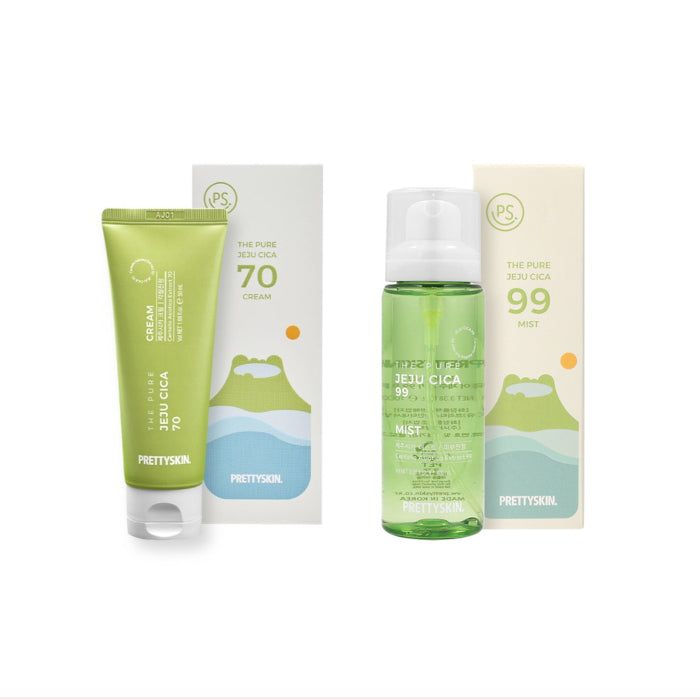 Wholesale PRETTYSKIN - The Pure Jeju Cica 70 Cream - 50ml 1ea + 99 Mist - 100ml 1ea Set | Carsha
