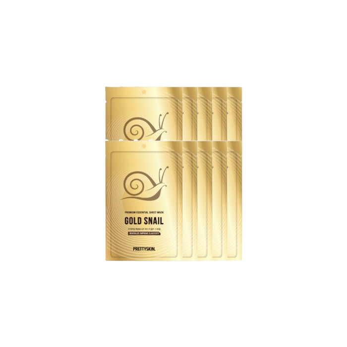 Wholesale PRETTYSKIN - Premium Essential Sheet Mask Gold Snail - 10pcs Set | Carsha
