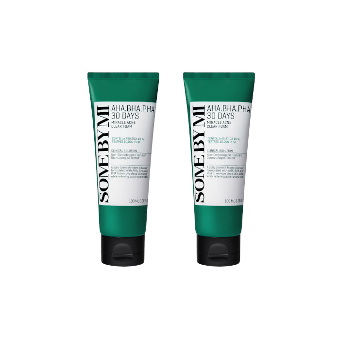 Wholesale SOME BY MI - AHA-BHA-PHA 30 Days Miracle Acne Clear Foam - 100ml 2ea Set | Carsha