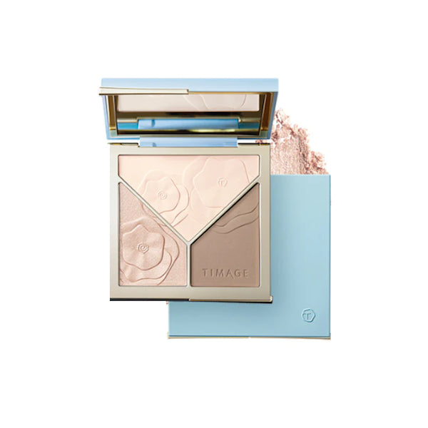 Wholesale Timage - Matte & Shimmer Highlighter Contour Palette With Puff - 17g - 02 Clear Moonlight | Carsha