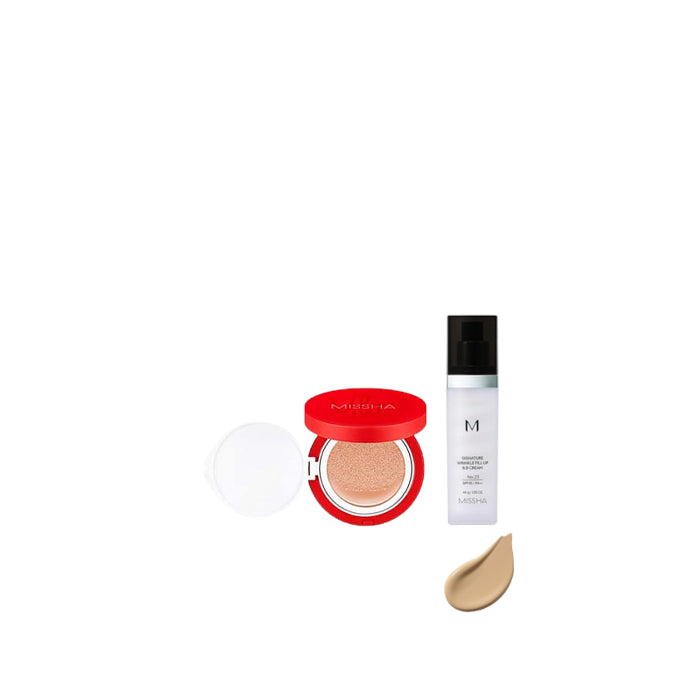 Wholesale MISSHA - Signature Wrinkle Fill Up BB Cream SPF37 PA++ - No.23/44g X MISSHA - Velvet Finish Cushion SPF50+ PA+++ - 15g - 23 | Carsha
