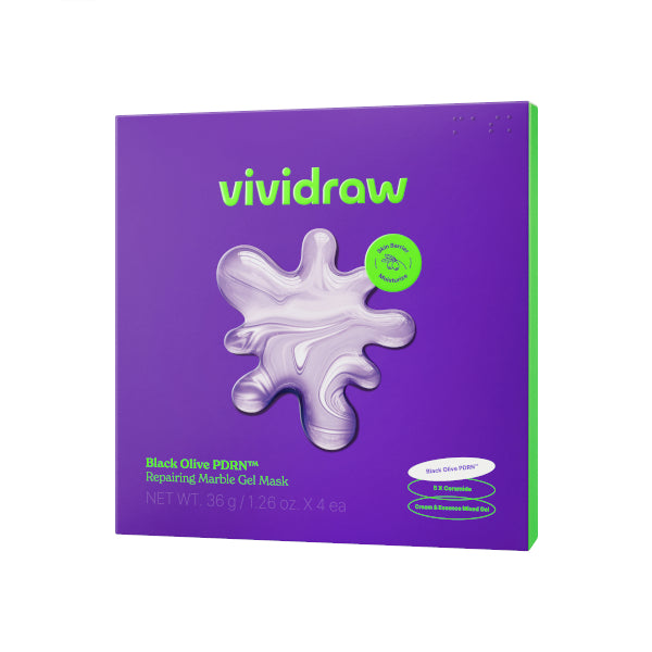 Wholesale vividraw - Black Olive PDRN Repairing Marble Gel Mask - 4pcs | Carsha