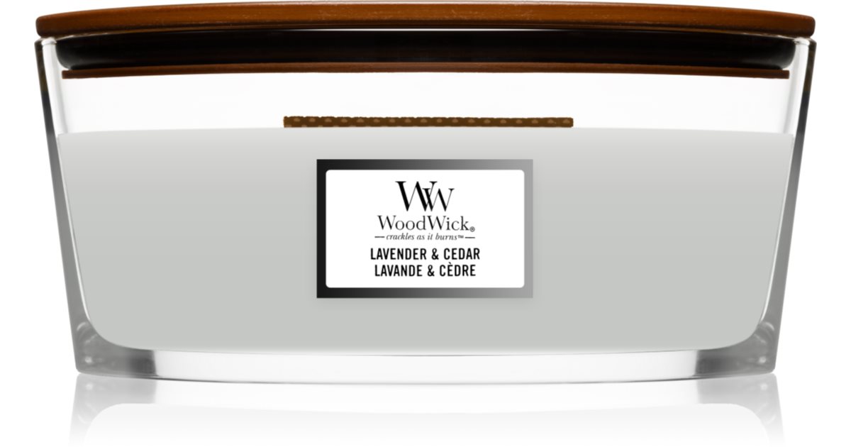 Woodwick Nave candela profumata Lavanda & Cedro 453 g