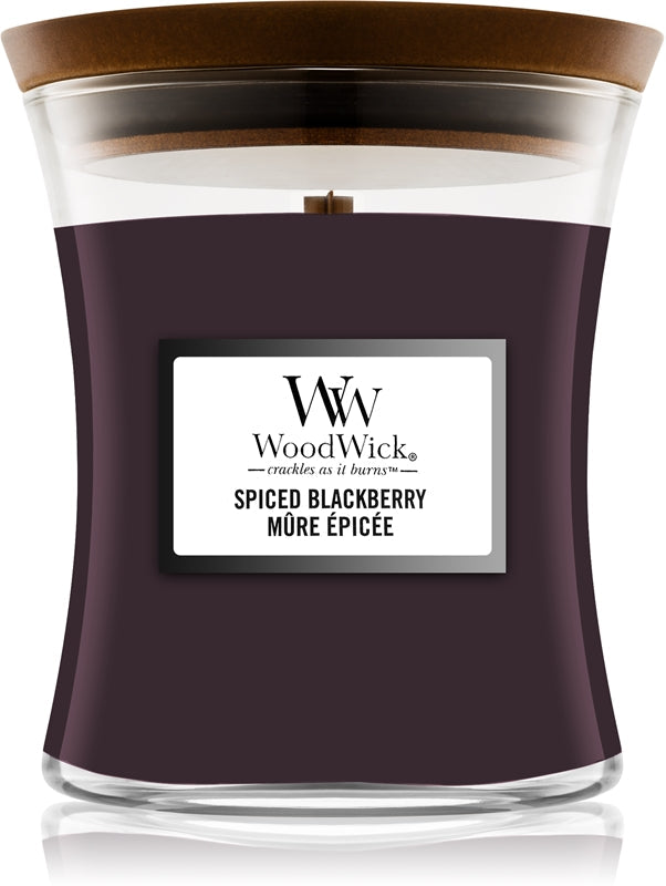Woodwick Vaso candela profumata Blackberry speziato 275 g