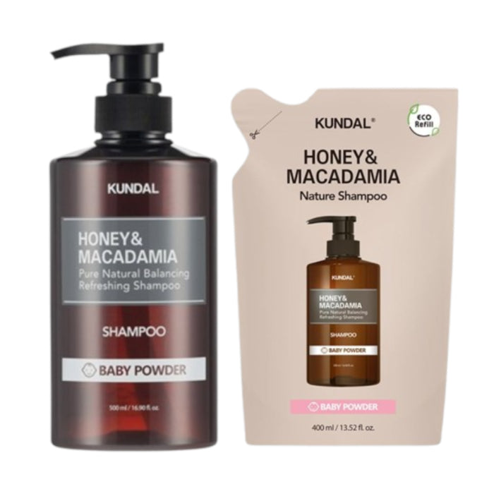 Wholesale KUNDAL - Honey & Macadamia Nature Shampoo - 500ml + Refill Pack 400lml Set - Baby Powder | Carsha